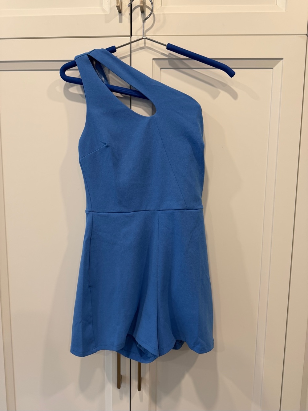Blue One-Shoulder Romper